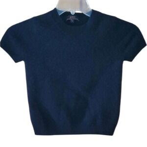 Mongolian Cashmere Quince black Short-Sleeve Crewneck Sweater